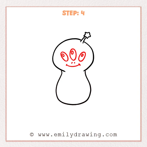 how to draw a cartoon alien - Step 4